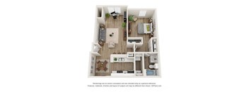 a 1 bedroom floor plan  villas at spring creek apartments