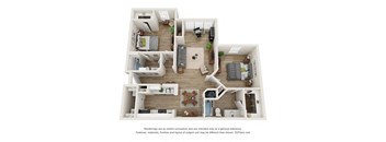 a 1 bedroom floor plan with a bathroom and a living room