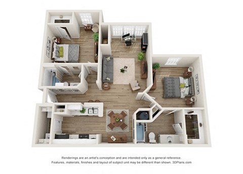 a 1 bedroom floor plan with a bathroom and a living room