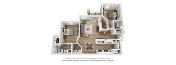 a 3 bedroom floor plan is shown in this image