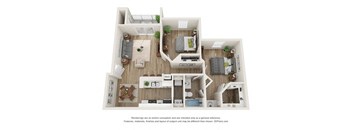 a 1 bedroom floor plan with a bathroom and a living room