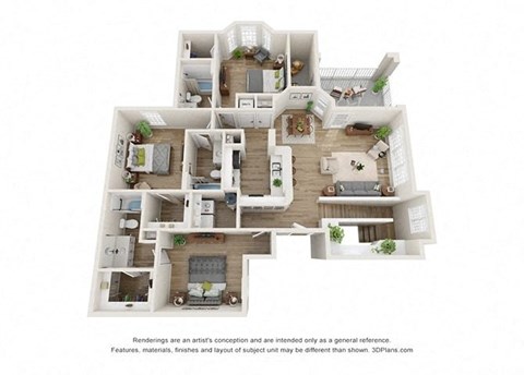 3 bedroom floor plan  the crossings at white marsh apartments