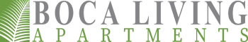 The image is of a logo for Boca Living Apartments.