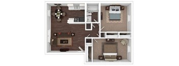 a floor plan with a bedroom and a living room