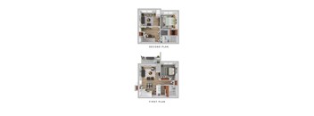 A diagram shows two different floor plans for a property.