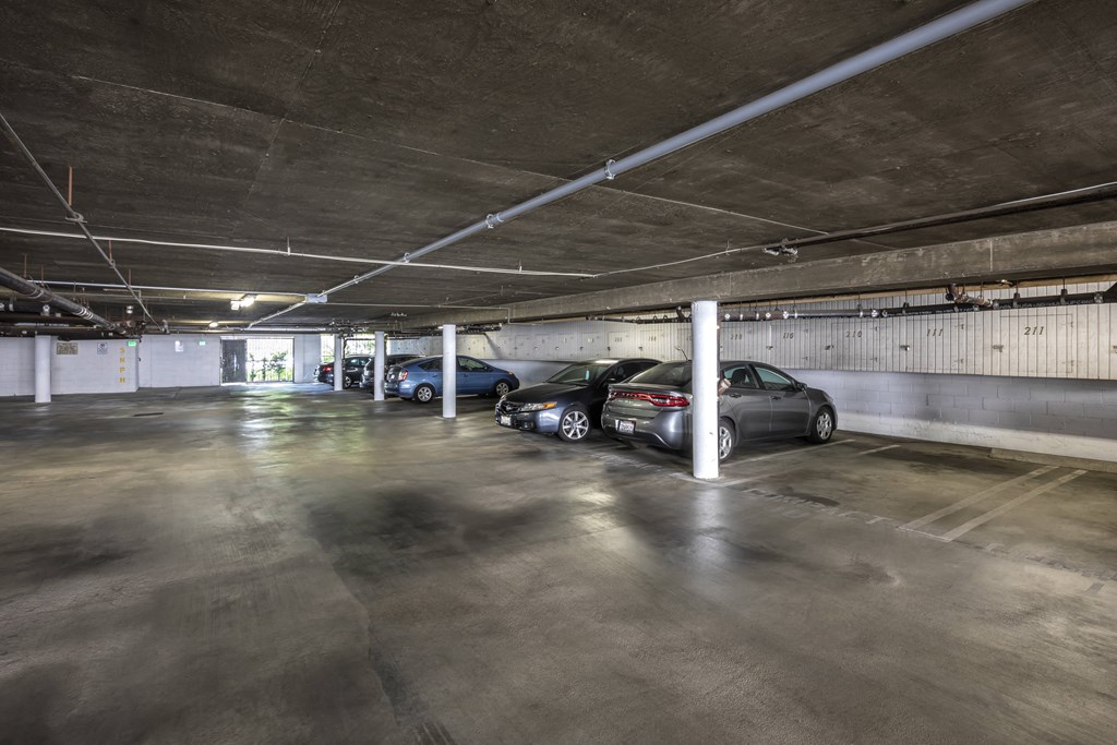 Apartments in Encino, CA - Interior of Parking Garage