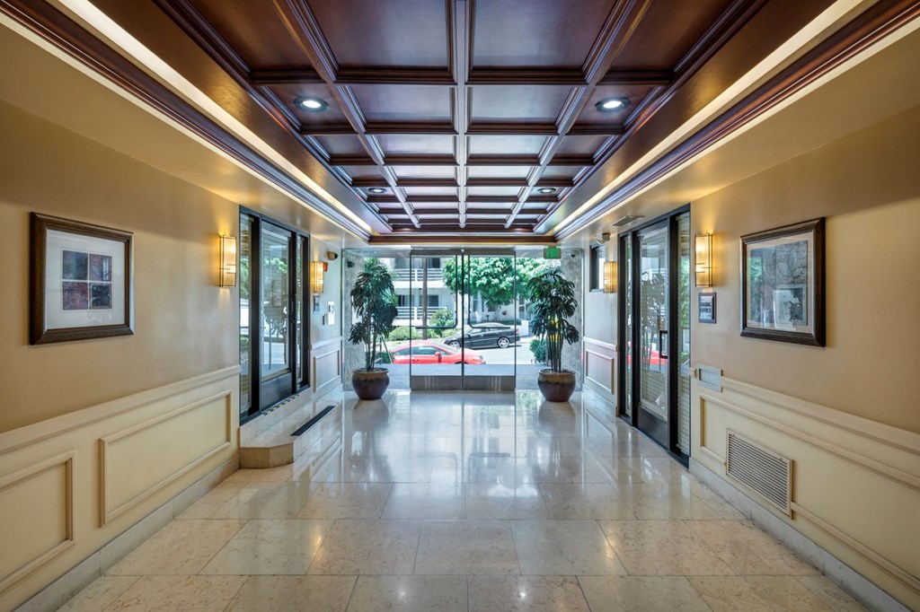 Apartments in Hollywood, CA - Interior of Front Entrance Looking Out to the Street Sutton