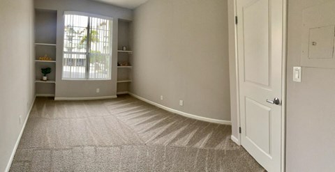 Apartments in Hollywood, CA - The Summit Livingroom with built-in bookcases