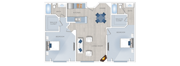 two-bedroom apartments in Hollywood, CA