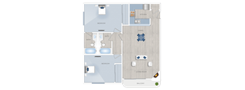 Toluca Terrace two bedroom apartment in Burbank, California