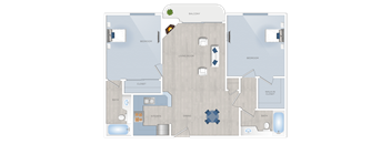 Toluca Terrace two bedroom apartment in Burbank, California