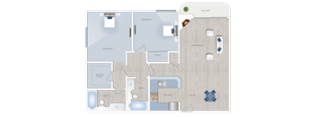 Toluca Terrace two bedroom apartment in Burbank, California