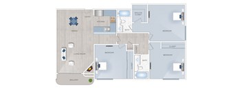 Toluca Terrace three bedroom apartment in Burbank, California