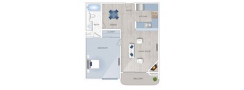 Toluca Terrace one bedroom apartment in Burbank, California