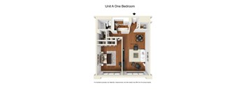 Ivanhoe A-line 3D floorplan at The Ivanhoe Apartments, Hackensack, NJ