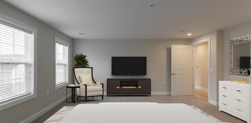 Living room at Zephyr Ridge Apartment Homes, Cedar Grove