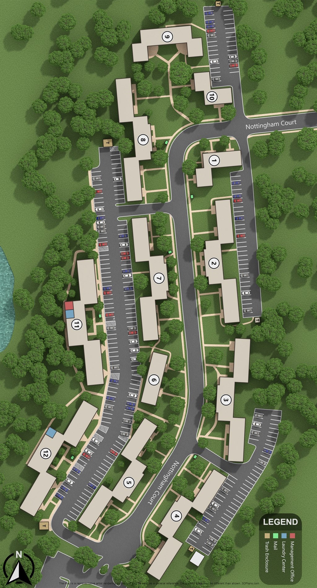 an aerial view at Nottingham Manor Apartments, Montvale, 07645