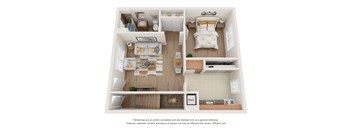 One bedroom floor plan at Nottingham Manor Apartments, Montvale, New Jersey