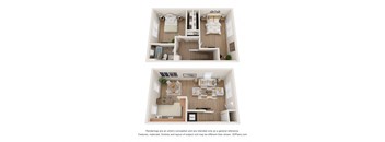 a floor plan of a 2 bedroom apartment1 at Nottingham Manor Apartments, Montvale