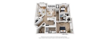 A 3D floor plan of a house with dimensions and a disclaimer.