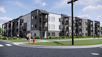 a rendering of Vive Senior Apartments in Cedar Rapids, IA