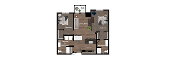 2 Bedroom 2 Bathroom Vista Apartments St. Joseph, MN 56374