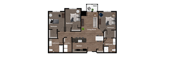 3 Bedroom 2 Bathroom Vista Apartments St. Joseph, MN 56374