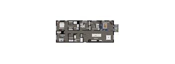 A diagram of a house layout with labeled rooms.