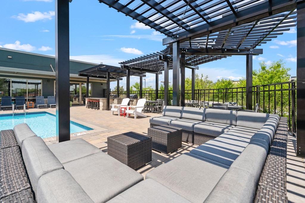 TRIO @ Southbridge apartments pool and pergola