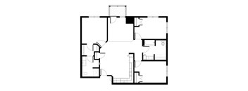 Three Bedroom End Unit Floorplan at Balsam II Apartments in Dayton, MN