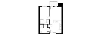 One Bedroom B - 704 SF