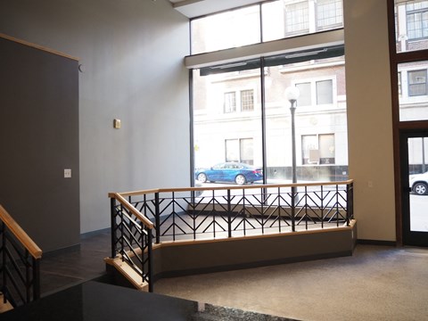 store front living space at the historic minnesota building live/work flats