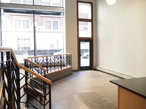 store front living space at the historic minnesota building live/work flats