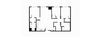 a floor planfloor plan of a three bedroom of a house with a bedroom and a living room