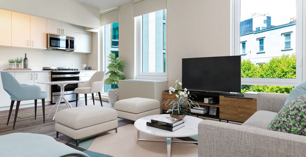 studio living room at 470 Manhattan, Brooklyn, NY