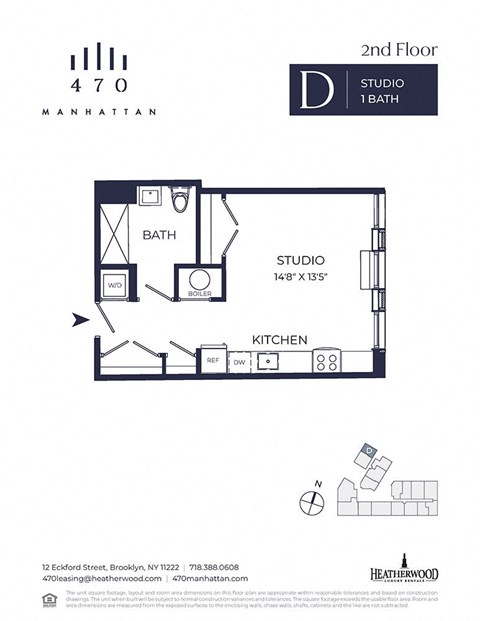Unit 2D - Studio. 496 Sq. Ft at 470 Manhattan, New York