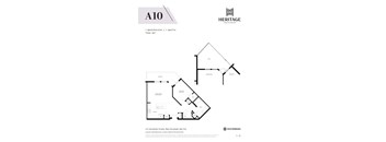 A black and white image of a floor plan for a 1 bedroom apartment.