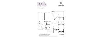 Floor plan for 1 Bed, 1 Bath  at Heritage Westminster