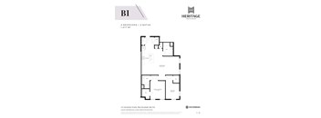 Floor plan for a B1 apartment in Heritage Westminster.