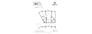 A black and white image of a floor plan for a building named Heritage Westminster.