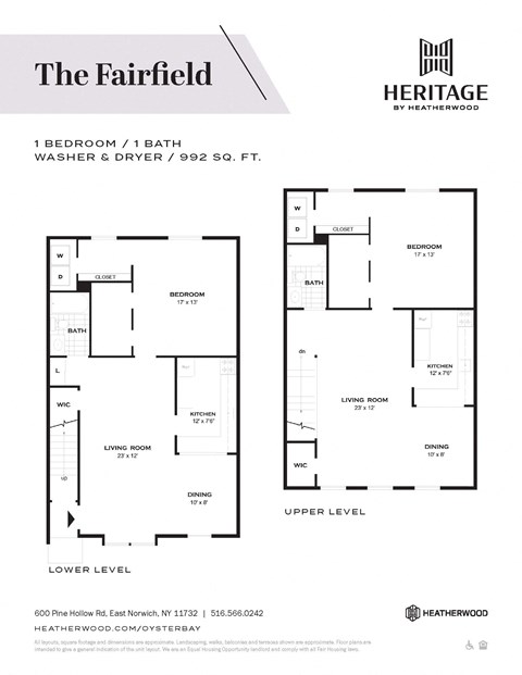 1 Bedroom 1 Bath 992 sq. ft. Upgrade Fairfield at Oyster Bay