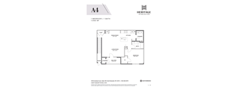 1 Bedroom 1 Bath Floorplan