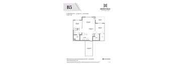 2 Bedroom 2 Bath with Garage 1st Floor Floor plan