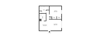 1 Bedroom Floor Plan at Dannybrook Apartments, New York, 14221