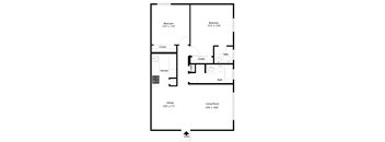 2 Bedroom Floor Plan at Dannybrook Apartments, Williamsville
