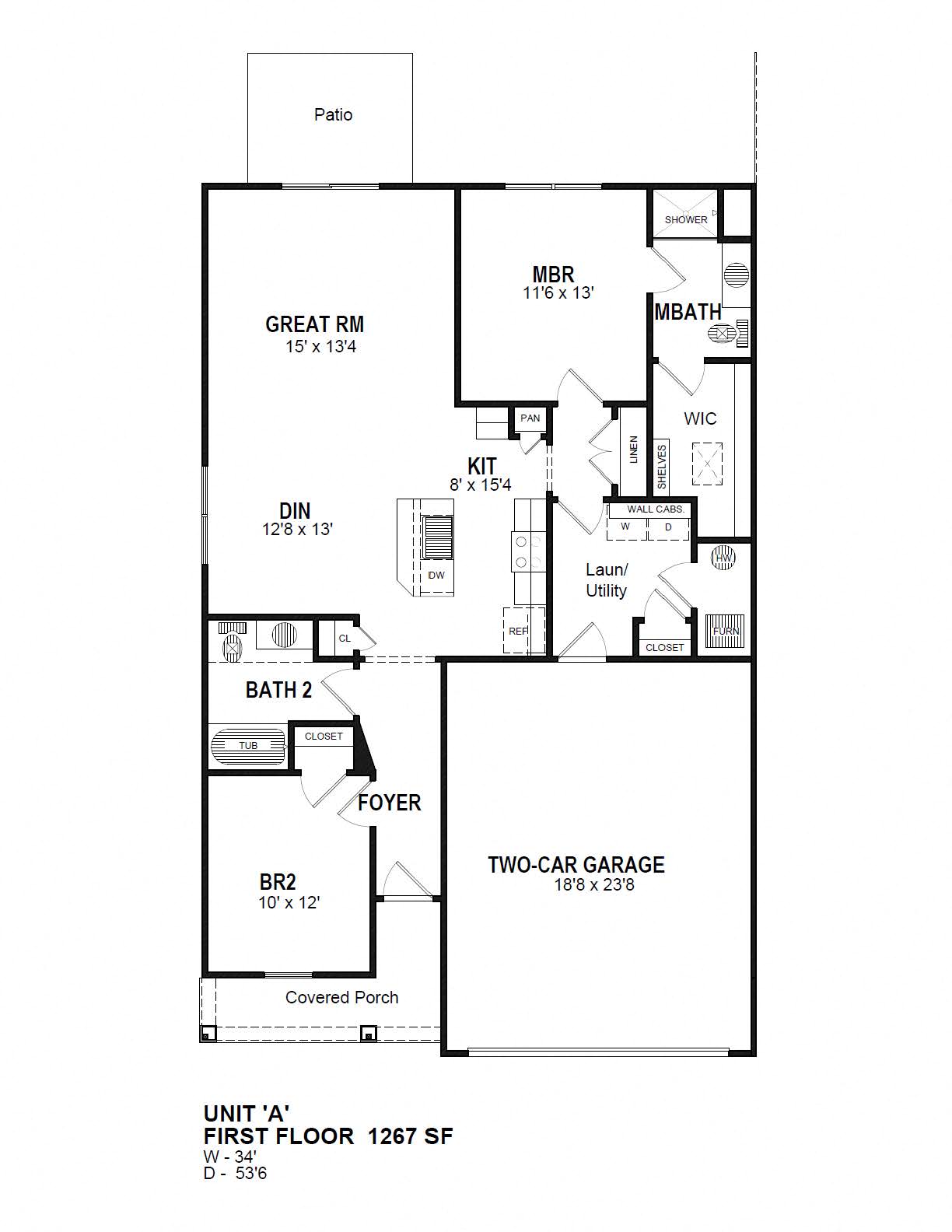 2 Bed Floorplan at Hathaway Meadows, New York, 14425