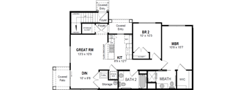 Two Bed Floorplan at Hathaway Meadows, Farmington, NY
