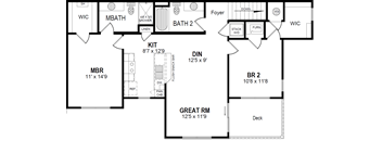 2 Bedroom 2 Bath Floorplan at Hathaway Meadows, Farmington, New York