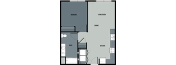 platform floor plan of a room with a bedroom and a bathroom