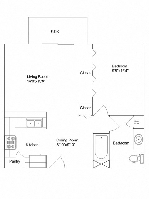 a floor plan of a house with a bedroom and a living room